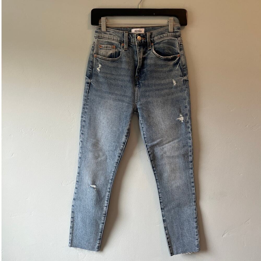 Pistola High Rise Raw Hem Denim Jeans